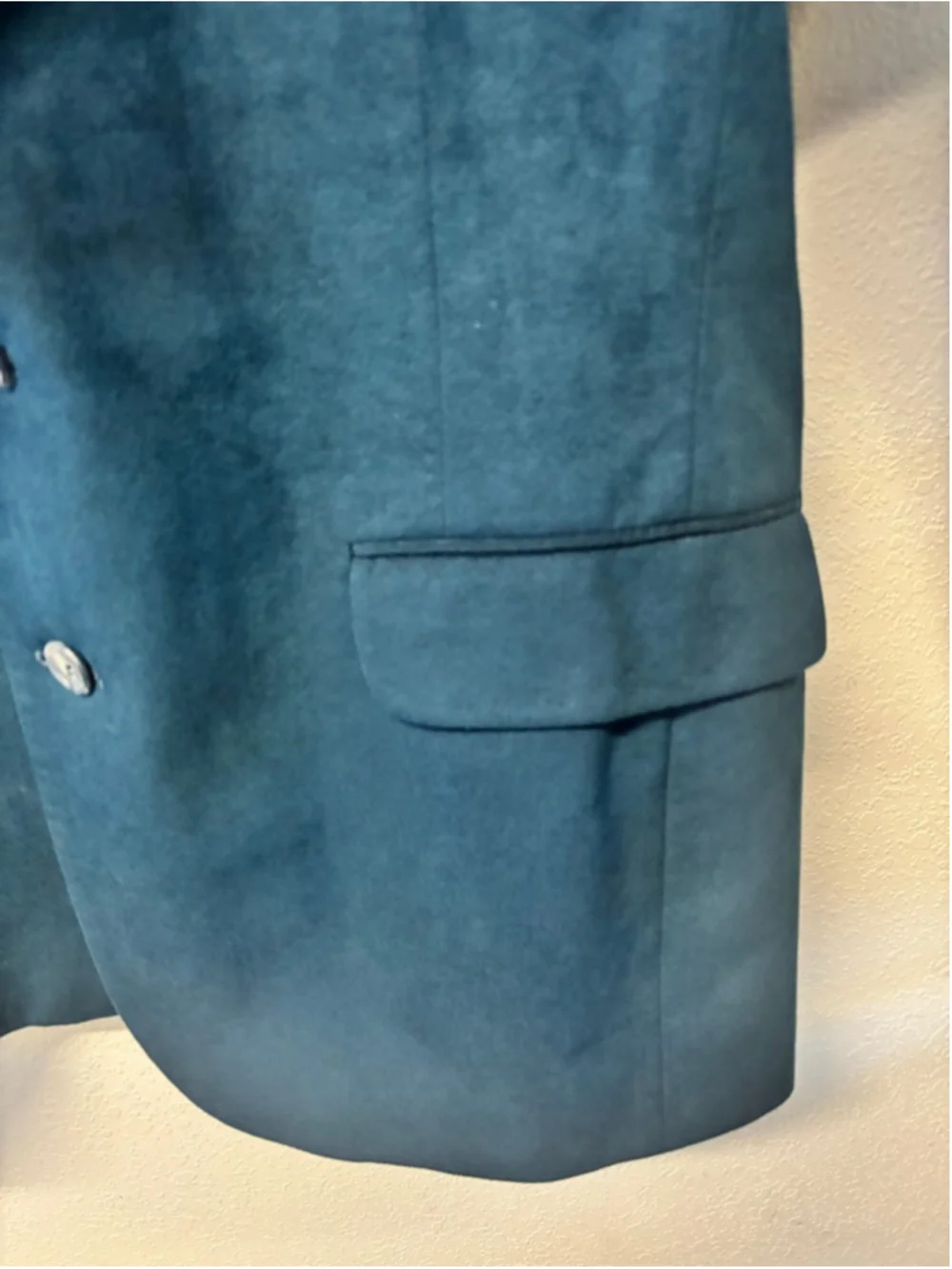 Vintage Laughton Hunter Navy Suede Sport Coat custom, measurements below